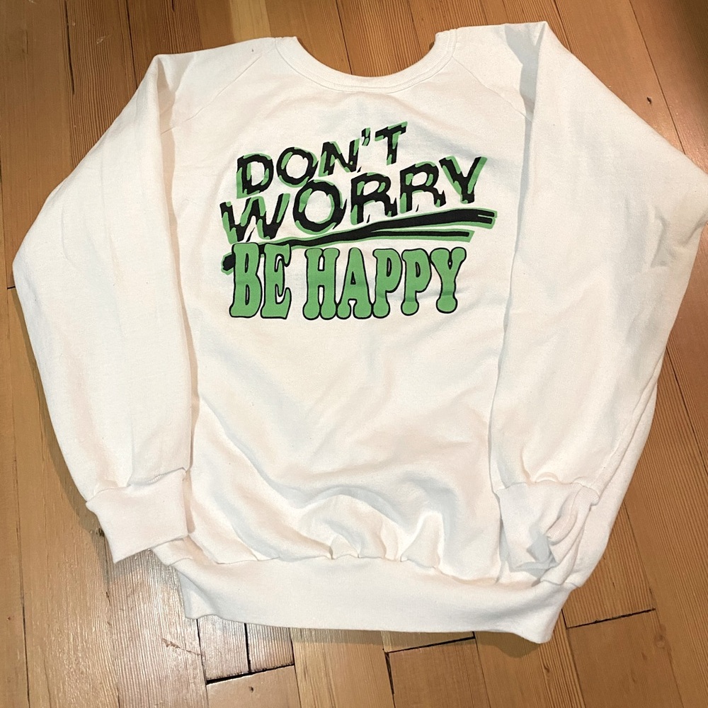 Vintage ‘Don’t Worry, Be Happy’ Sweatshirt, 80s/90s, Medium